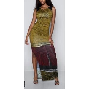 Micas Multi Print Low Back Dress Size Medium